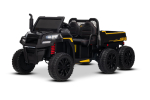 Kinderfahrzeug Kinderauto 24V Lithium-Batterie 4 x 200Watt Gesamt 800Watt Kinder Elektro Auto BIG LOADER der 6 x 6 Crawler XXL 1,5 Meter Bluetooth USB Ledersitz EVA Gummiräder 2,4 GHZ schwarz