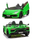 Kinderfahrzeug Kinderauto 12V Zweisitzer Kinder Elektro Auto Lamborghini Aventador SVJ MP3 USB EVA Gummiräder 2,4 GHZ